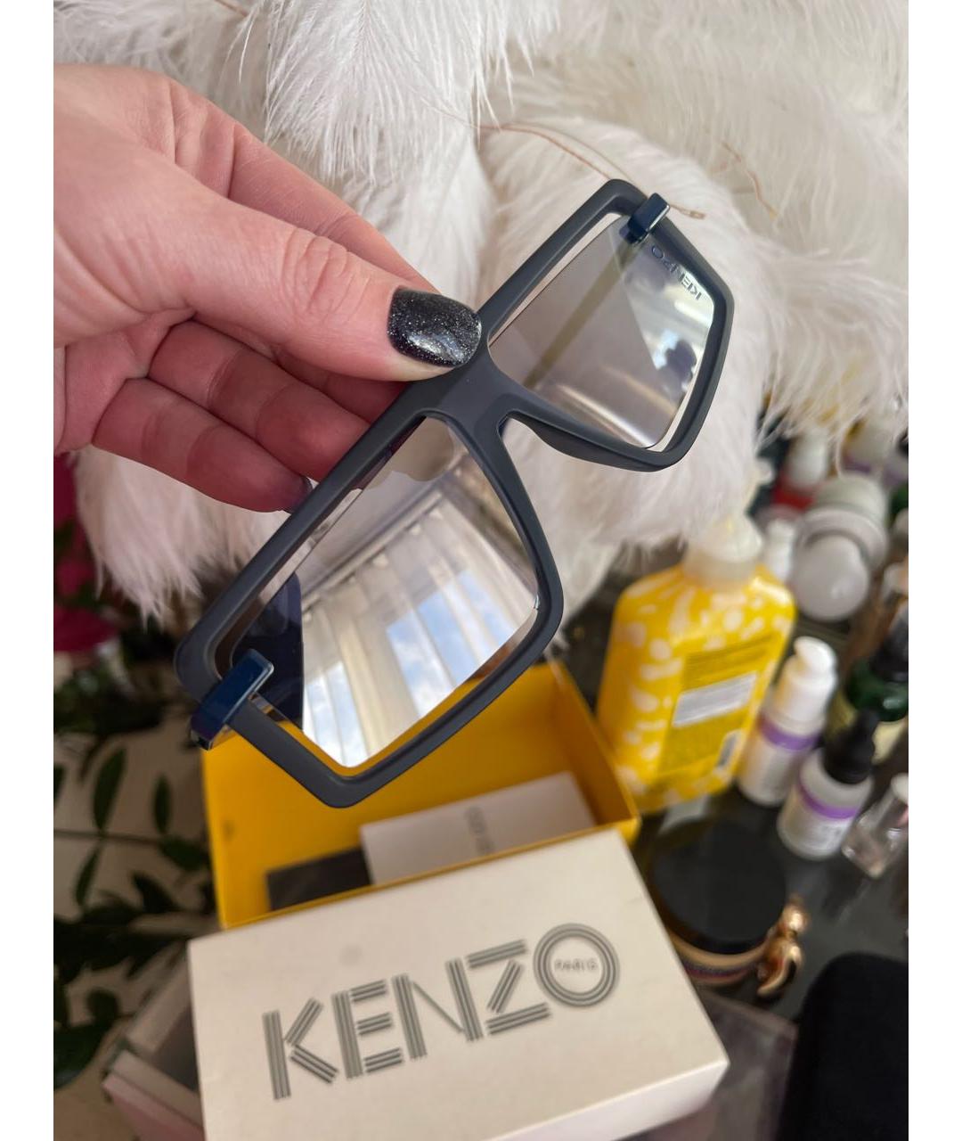 KENZO Темно-синие пластиковые солнцезащитные очки, фото 2