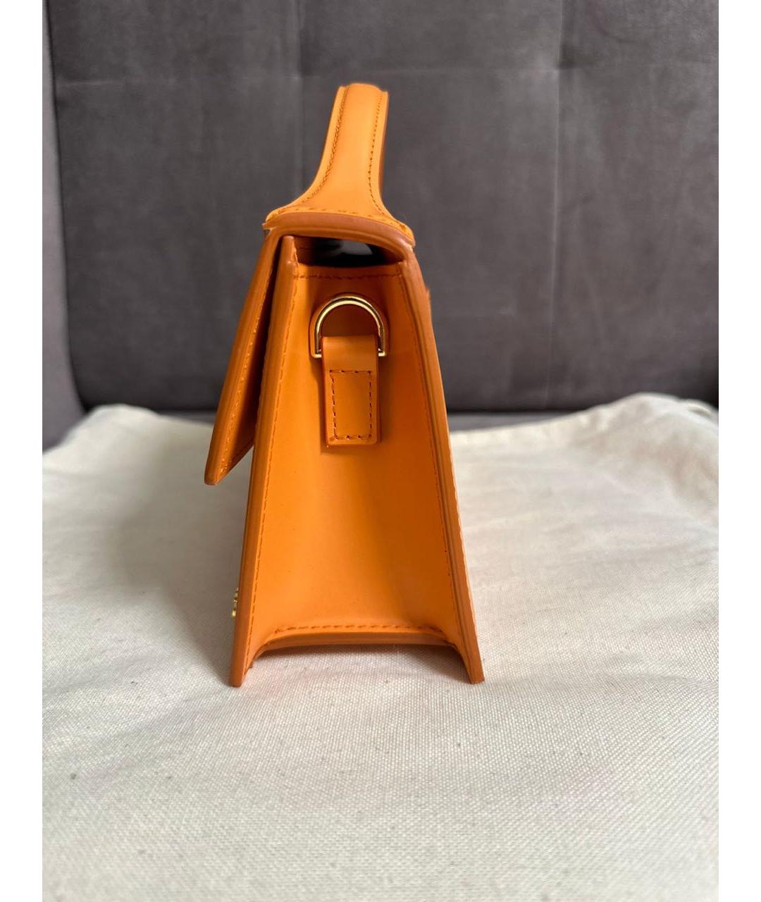 JACQUEMUS Оранжевая кожаная сумка через плечо, фото 5