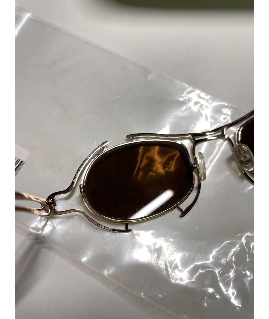 LINDA FARROW Золотые солнцезащитные очки, фото 4