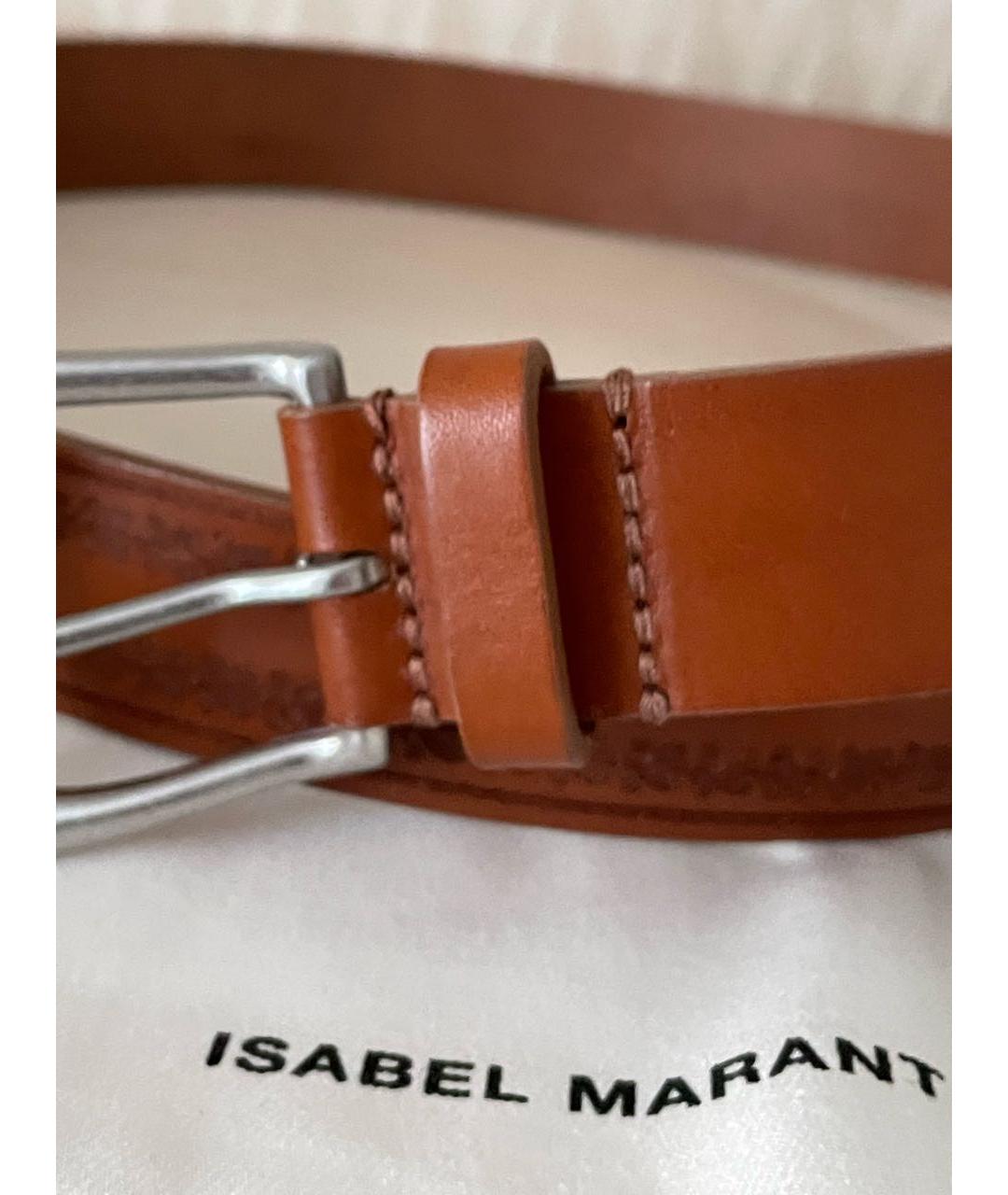 ISABEL MARANT Оранжевый кожаный ремень, фото 4