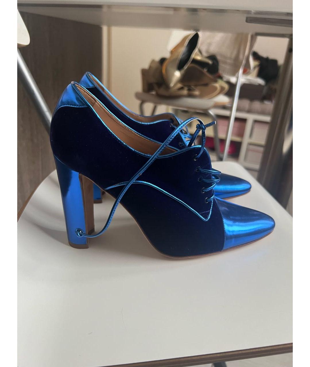 MANOLO BLAHNIK Синие бархатные туфли, фото 6