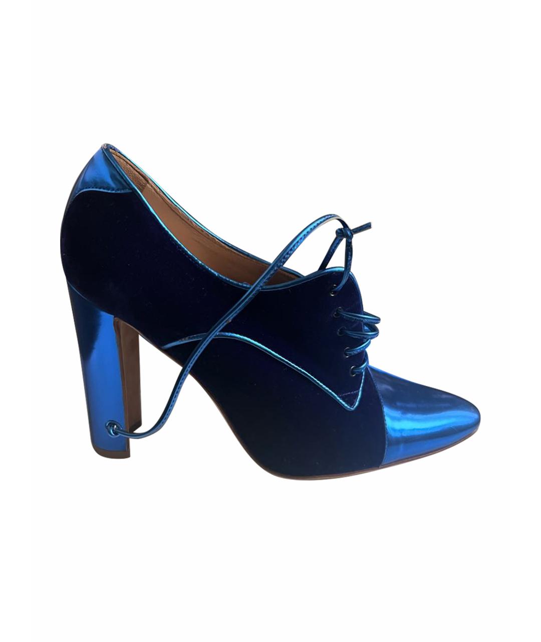 MANOLO BLAHNIK Синие бархатные туфли, фото 1
