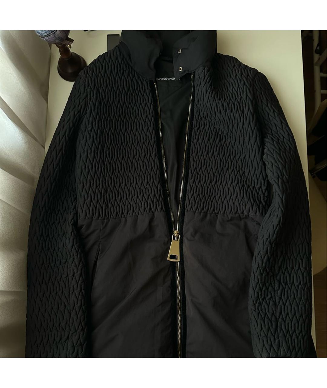 EMPORIO ARMANI Черное пальто, фото 5