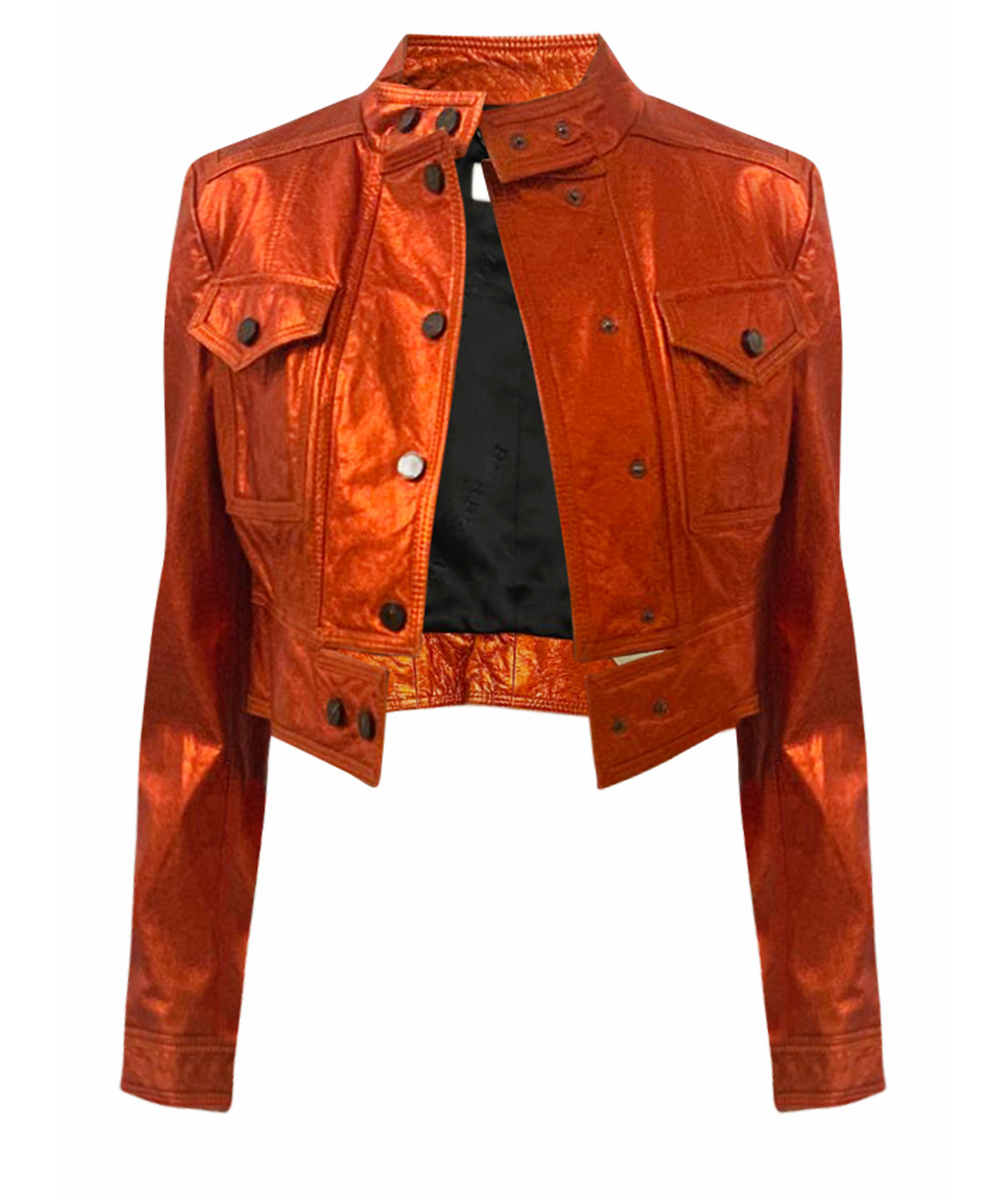 BURBERRY Оранжевая кожаная куртка, фото 1