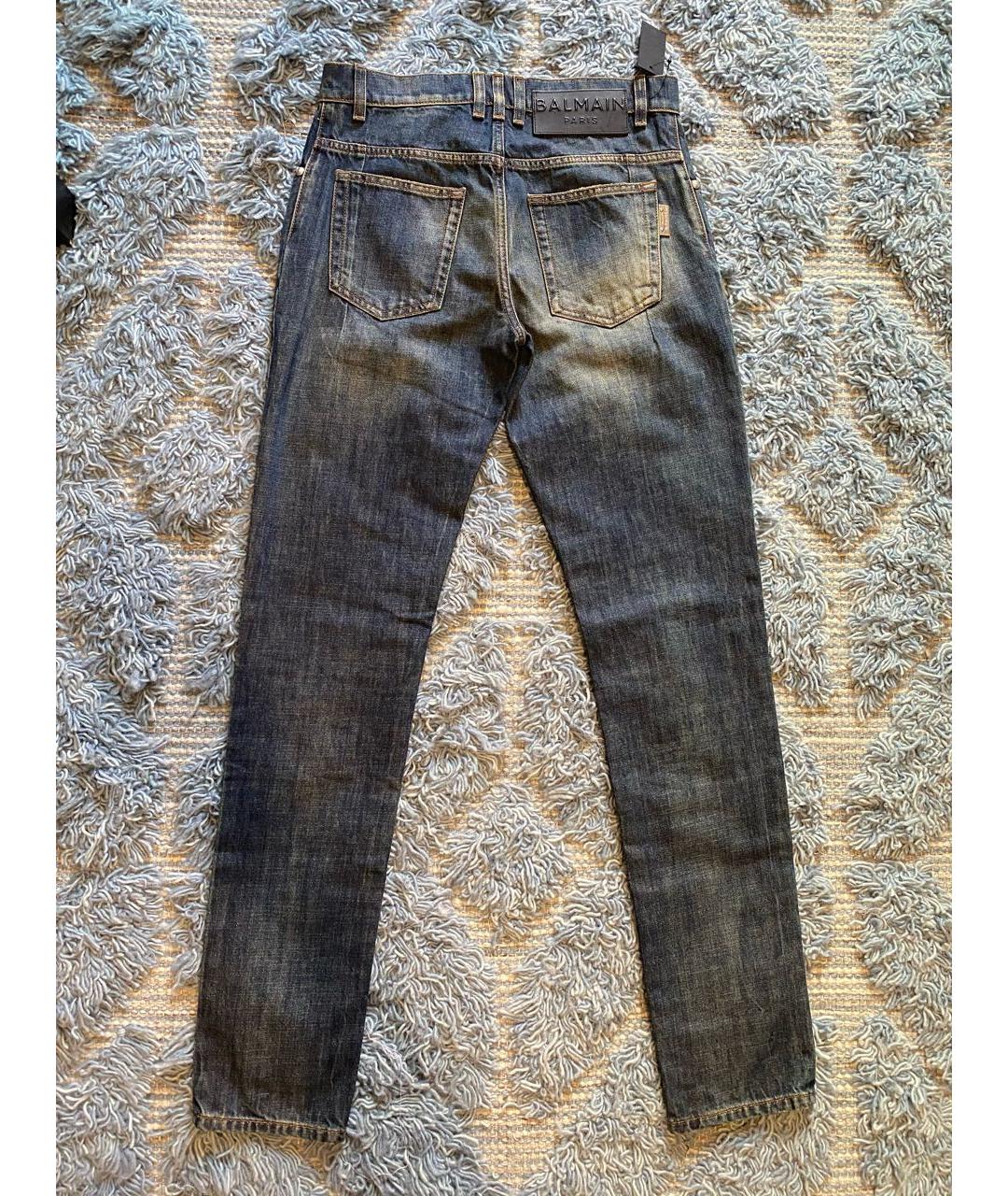BALMAIN Темно-синие хлопковые джинсы скинни, фото 2