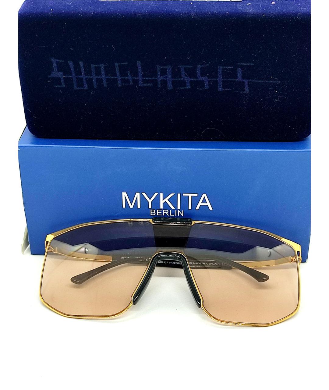 MYKITA Золотые металлические солнцезащитные очки, фото 2