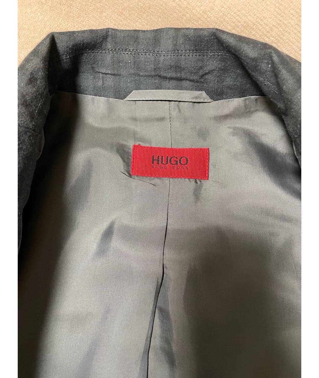 HUGO BOSS Серый льняной жакет/пиджак, фото 3