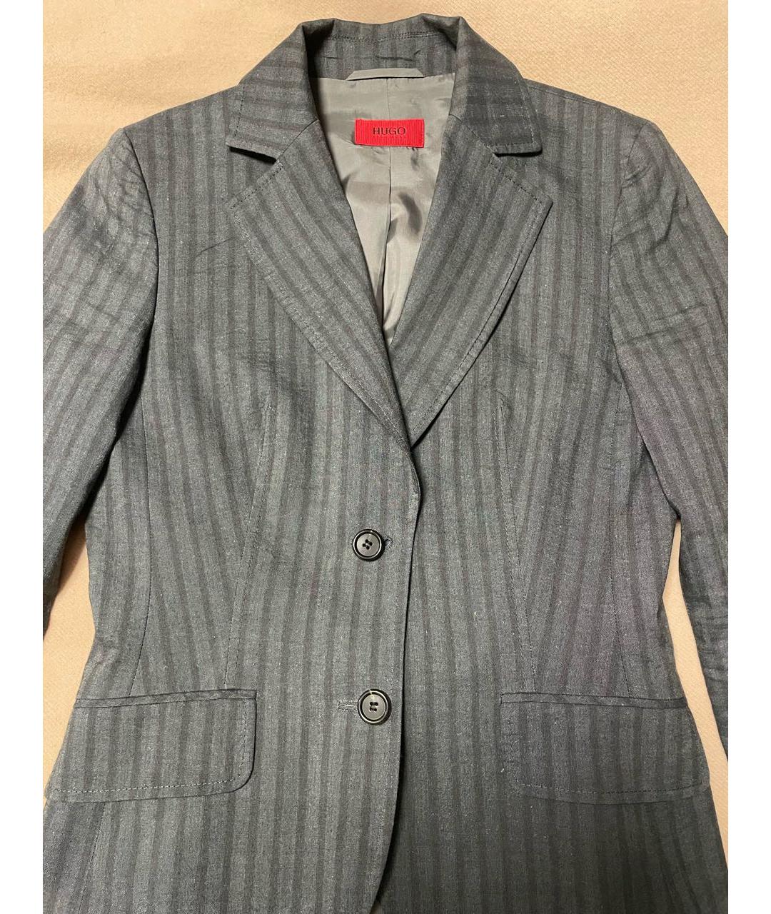 HUGO BOSS Серый льняной жакет/пиджак, фото 4