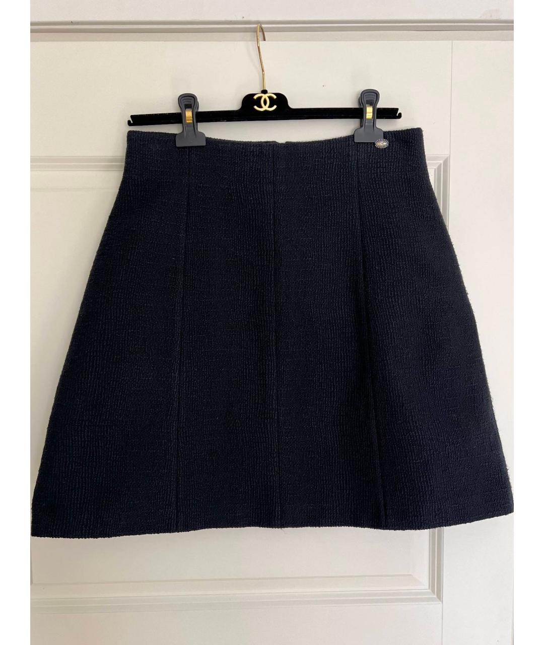 CHANEL Черная твидовая юбка миди, фото 7
