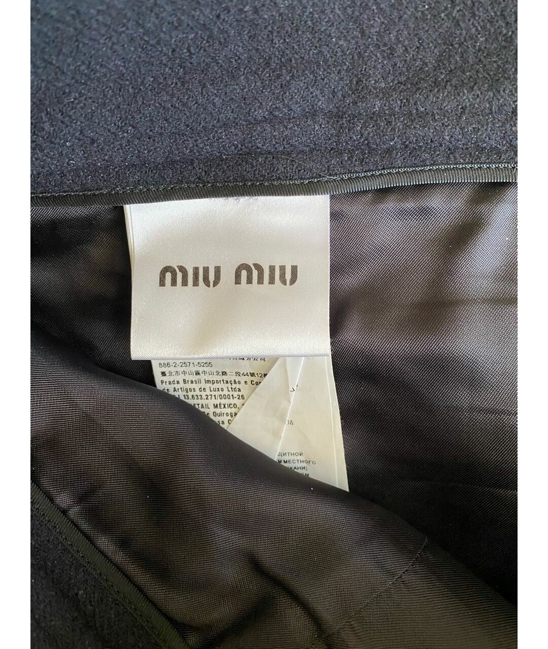 MIU MIU Темно-синяя шерстяная юбка мини, фото 3