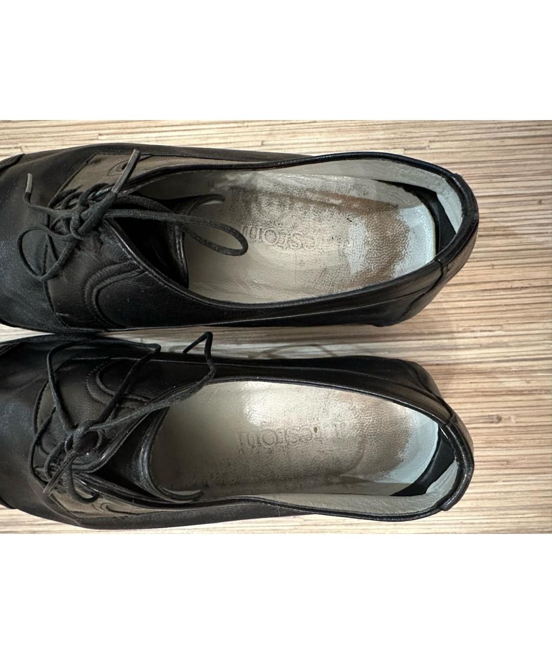 A.TESTONI Черные кожаные туфли, фото 5