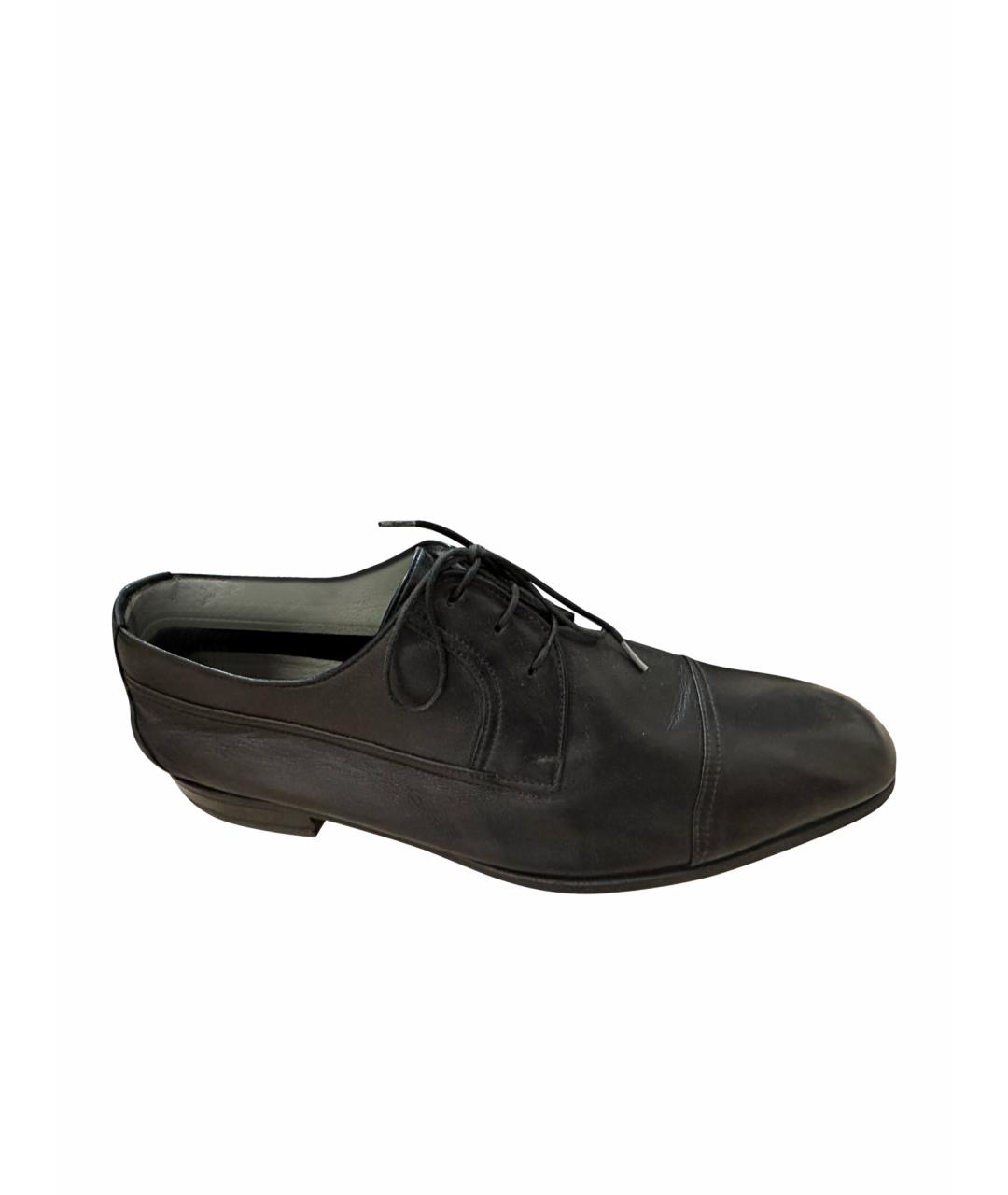 A.TESTONI Черные кожаные туфли, фото 1