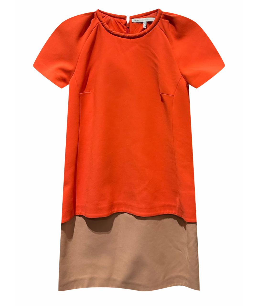 VICTORIA VICTORIA BECKHAM Оранжевое хлопковое повседневное платье, фото 1