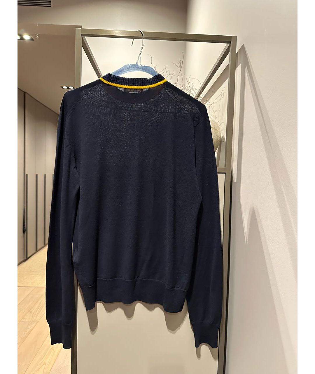 CELINE PRE-OWNED Темно-синий шерстяной джемпер / свитер, фото 3