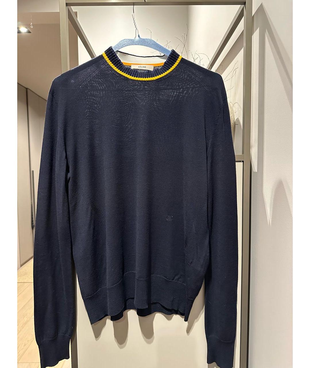 CELINE PRE-OWNED Темно-синий шерстяной джемпер / свитер, фото 2