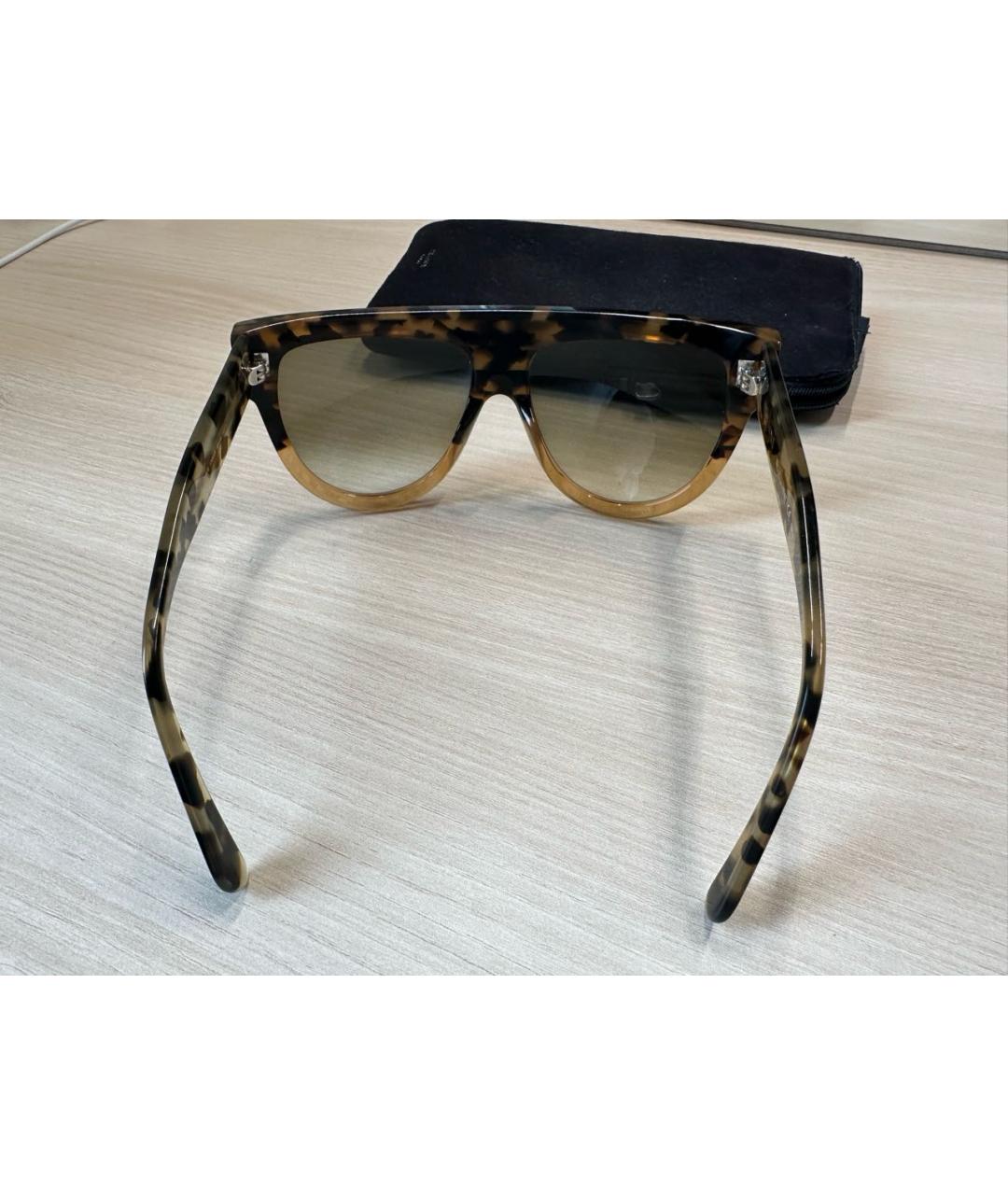 CELINE PRE-OWNED Коричневые пластиковые солнцезащитные очки, фото 4