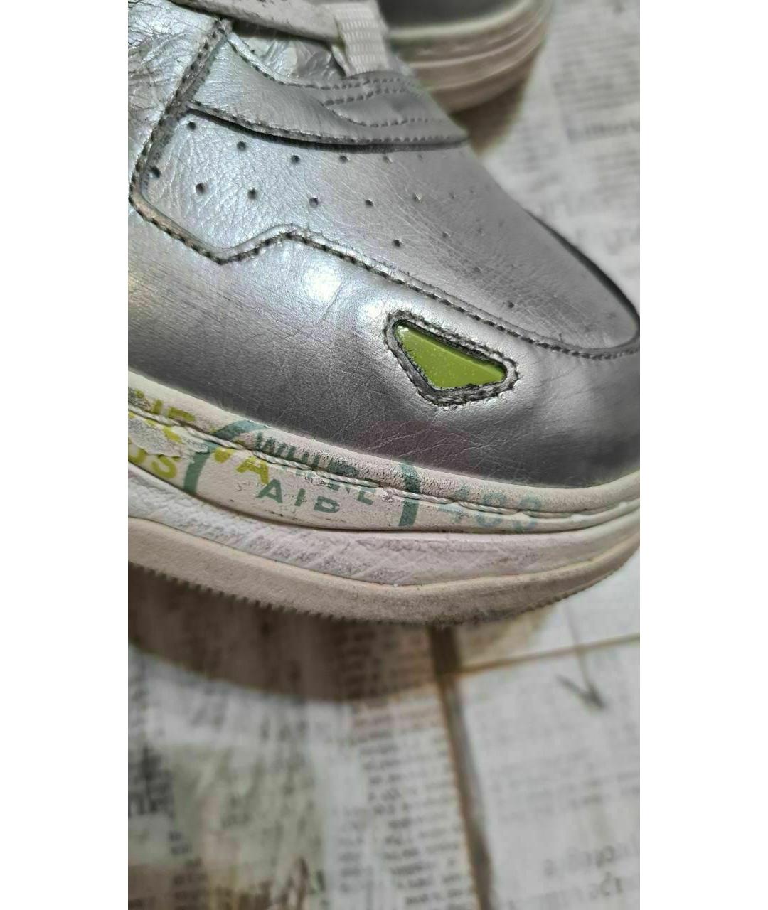 PREMIATA Серебряные кожаные низкие кроссовки / кеды, фото 5