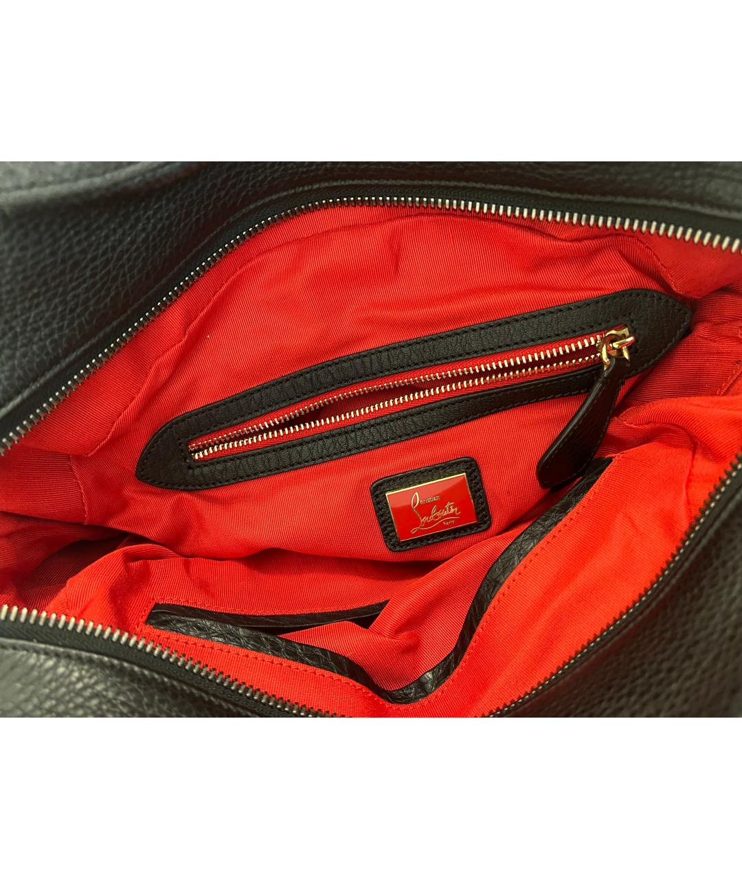 CHRISTIAN LOUBOUTIN Серая кожаная сумка с короткими ручками, фото 8