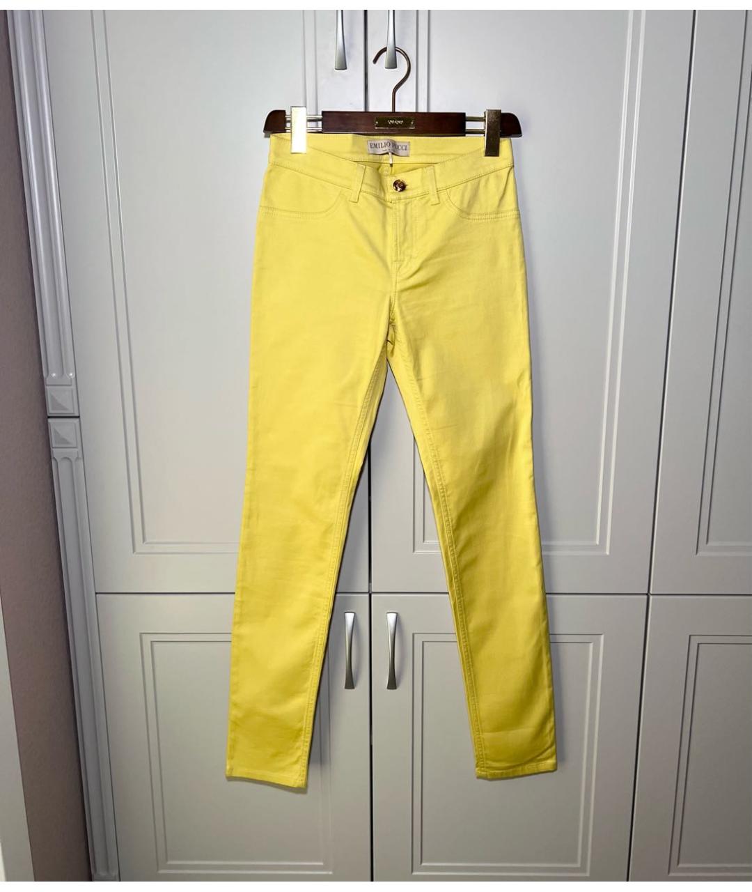 EMILIO PUCCI Желтые хлопковые брюки узкие, фото 5