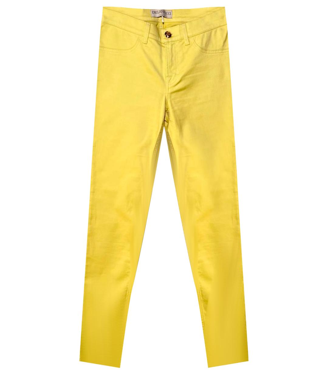 EMILIO PUCCI Желтые хлопковые брюки узкие, фото 1