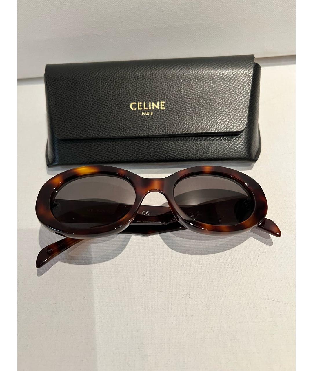 CELINE Коричневые солнцезащитные очки, фото 9