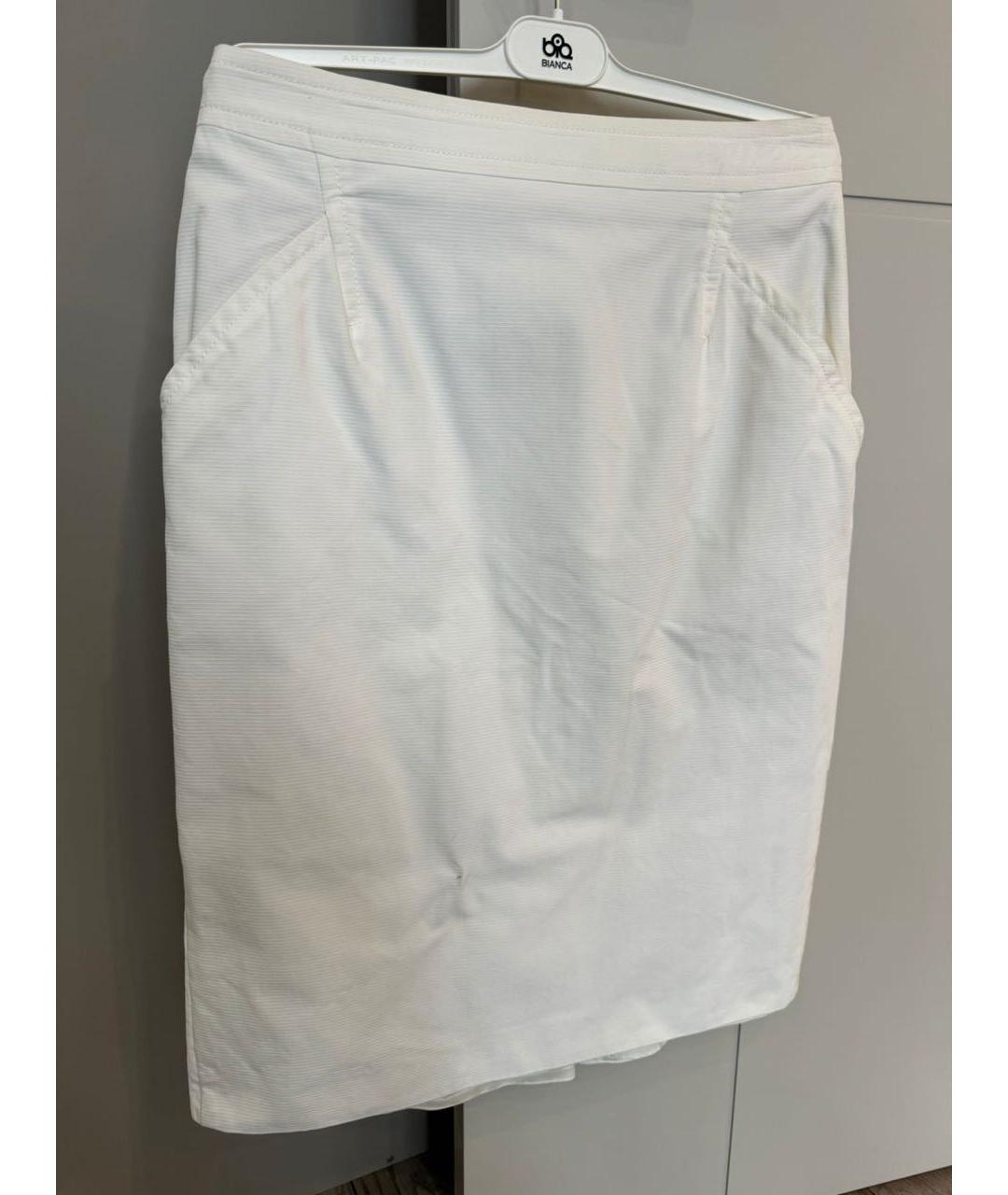 GUCCI Белая хлопковая юбка мини, фото 7