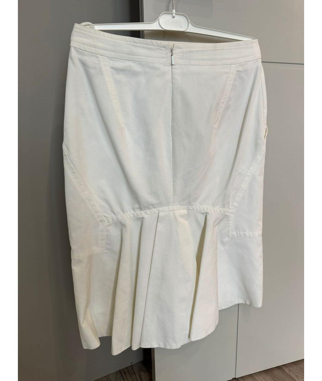 GUCCI Белая хлопковая юбка мини, фото 2