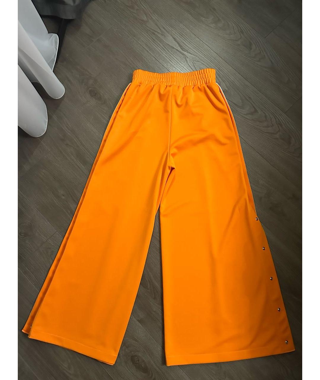 PALM ANGELS Оранжевое полиэстеровые брюки широкие, фото 2
