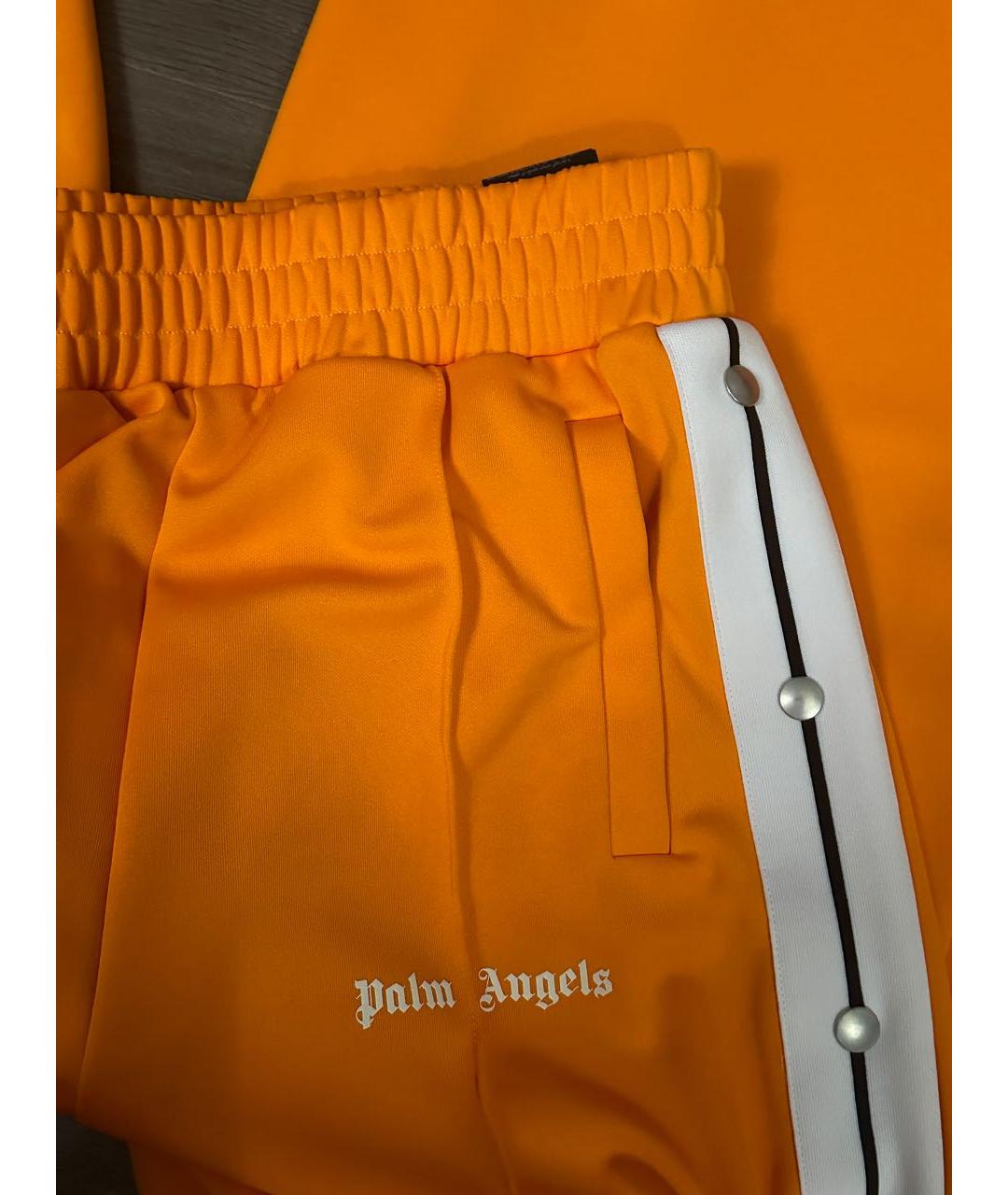 PALM ANGELS Оранжевое полиэстеровые брюки широкие, фото 3