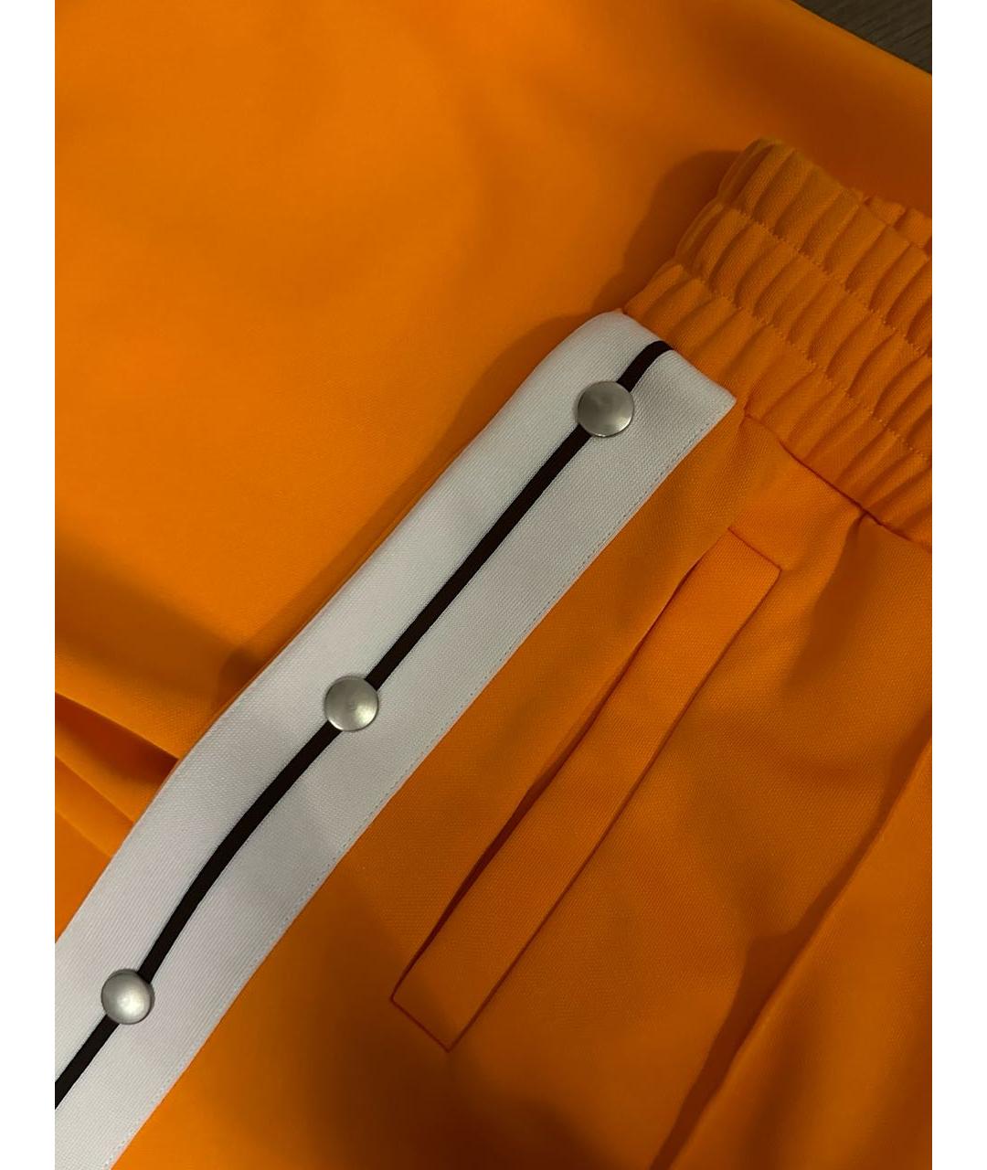 PALM ANGELS Оранжевое полиэстеровые брюки широкие, фото 5