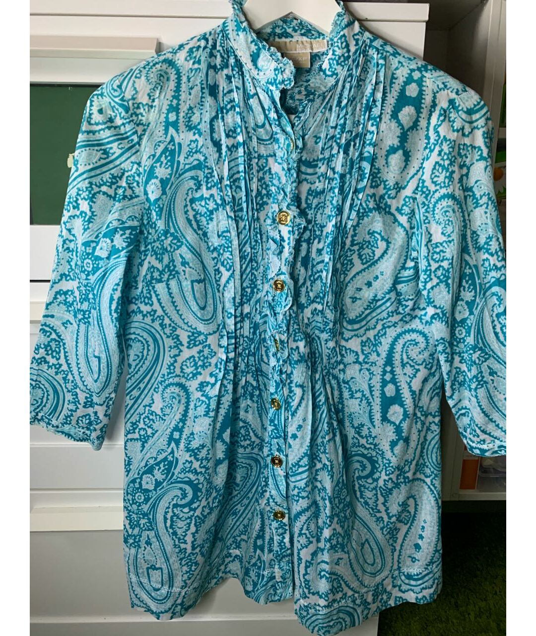 MICHAEL KORS Бирюзовая хлопковая рубашка, фото 7