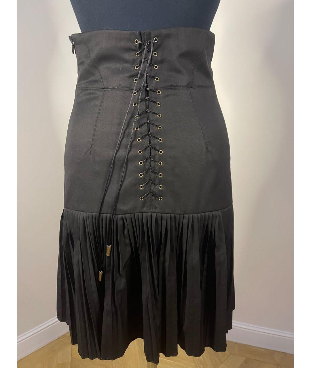 ROBERTO CAVALLI Черная синтетическая юбка мини, фото 3