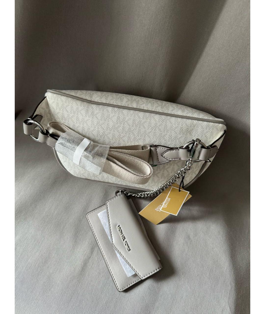 MICHAEL KORS Белая поясная сумка из искусственной кожи, фото 3
