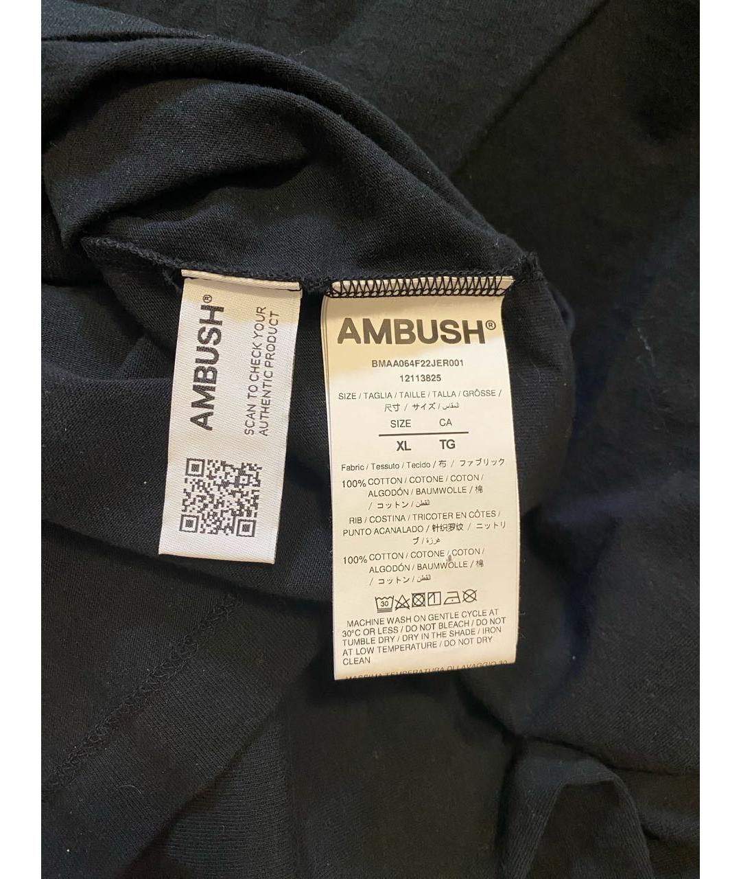 AMBUSH Черная хлопковая футболка, фото 8