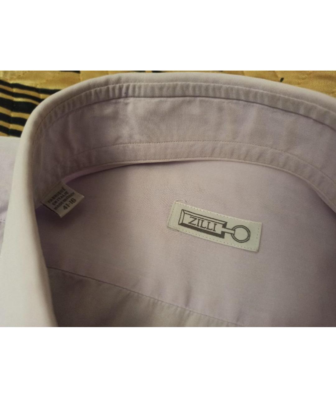 ZILLI Фиолетовая хлопковая классическая рубашка, фото 3