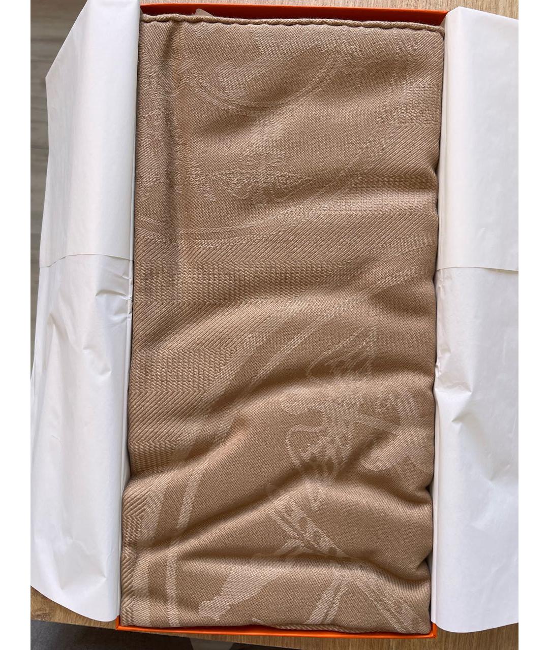 HERMES PRE-OWNED Бежевый кашемировый платок, фото 2