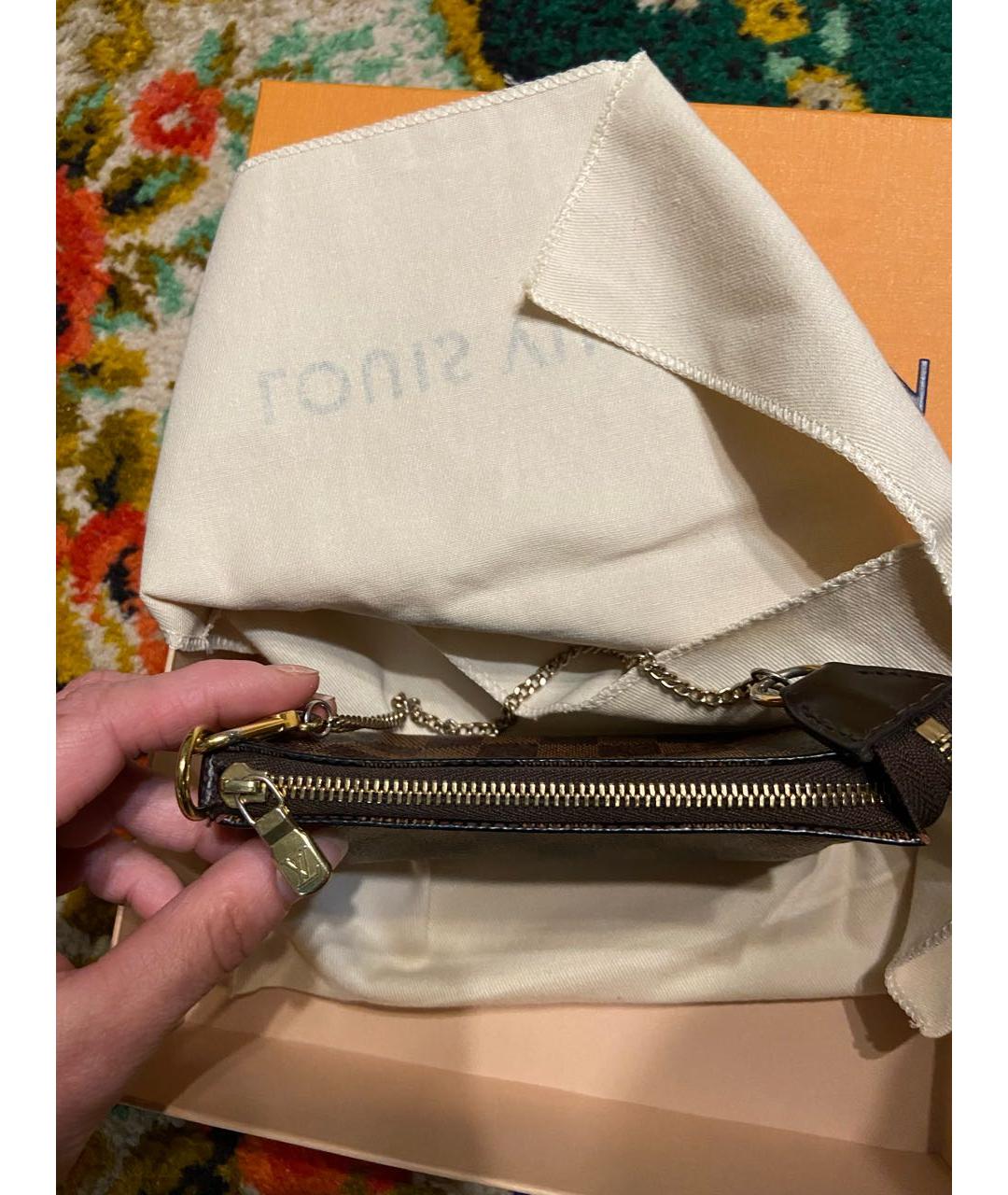 LOUIS VUITTON PRE-OWNED Коричневая сумка с короткими ручками из искусственной кожи, фото 8