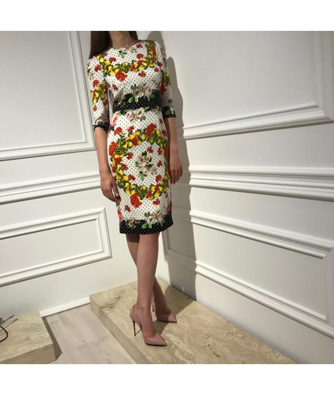 DOLCE&GABBANA Мульти шелковое платье, фото 6