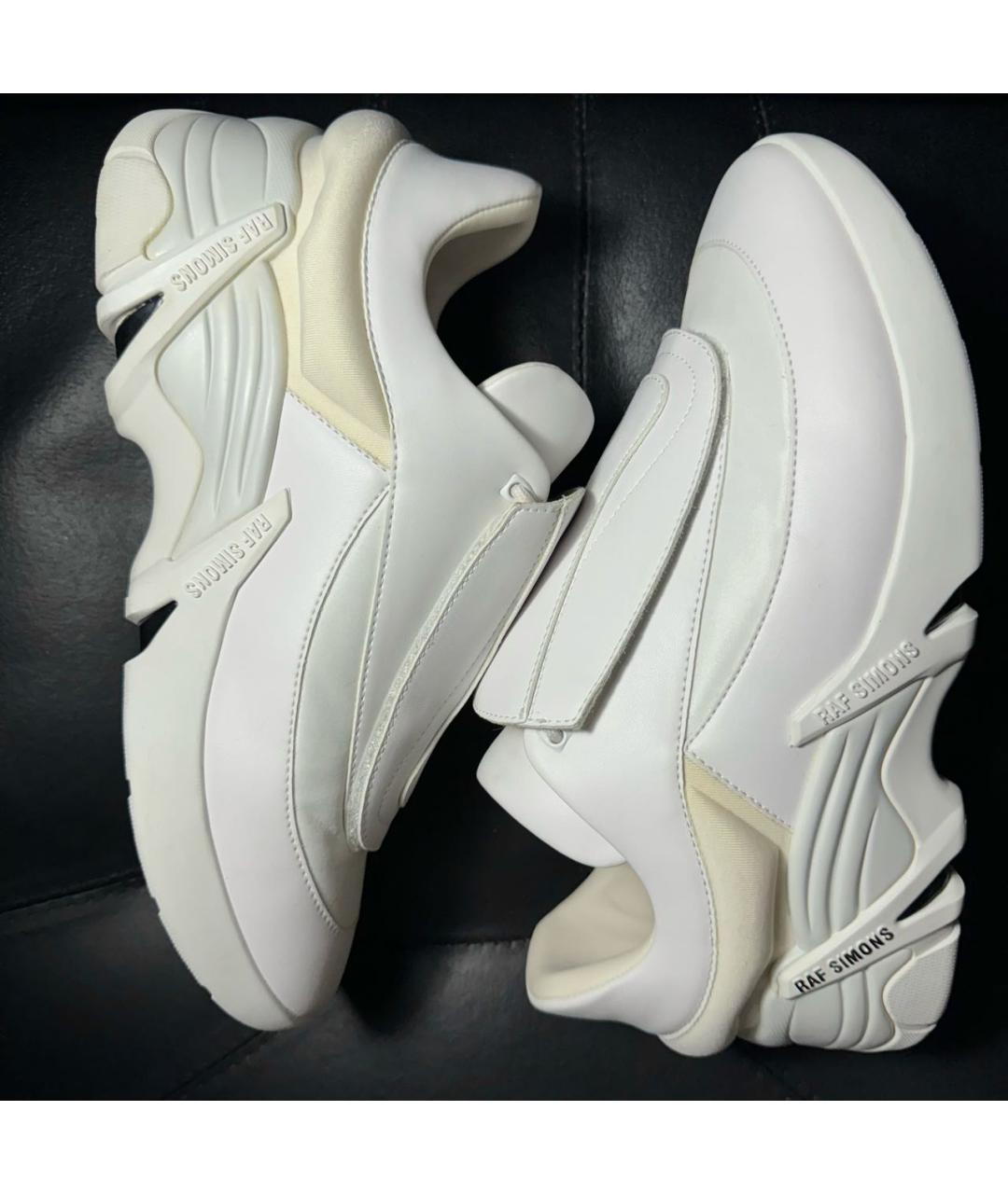 RAF SIMONS Белые кожаные низкие кроссовки / кеды, фото 4