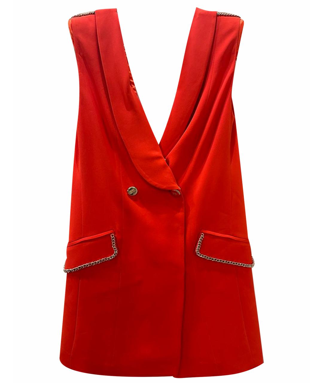 ELISABETTA FRANCHI Красное вискозное коктейльное платье, фото 1
