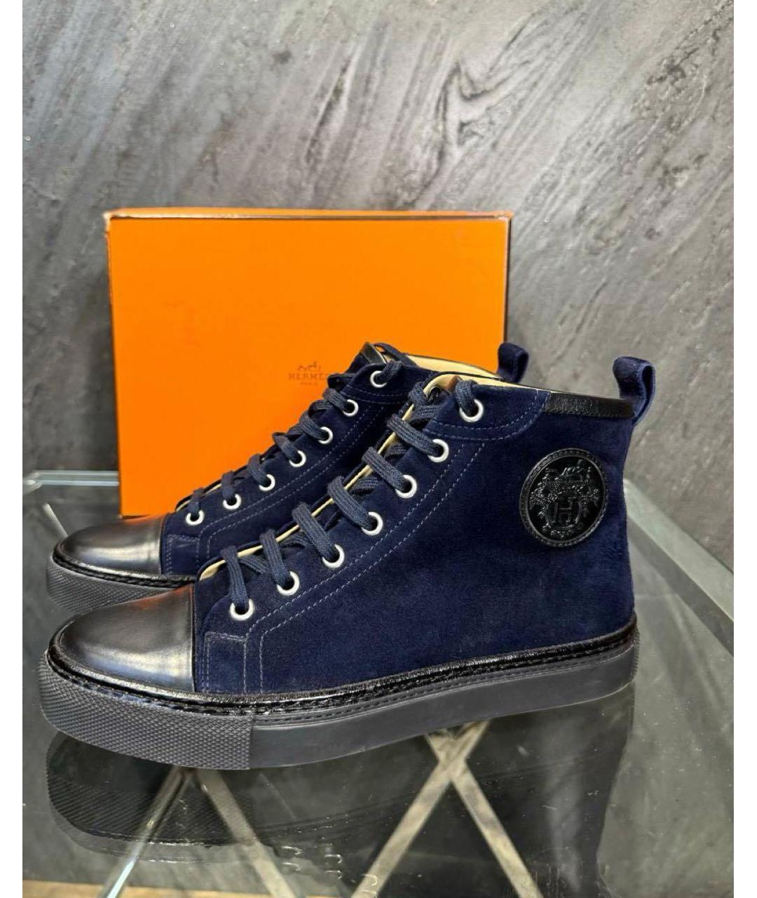 HERMES PRE-OWNED Темно-синие замшевые ботинки, фото 5