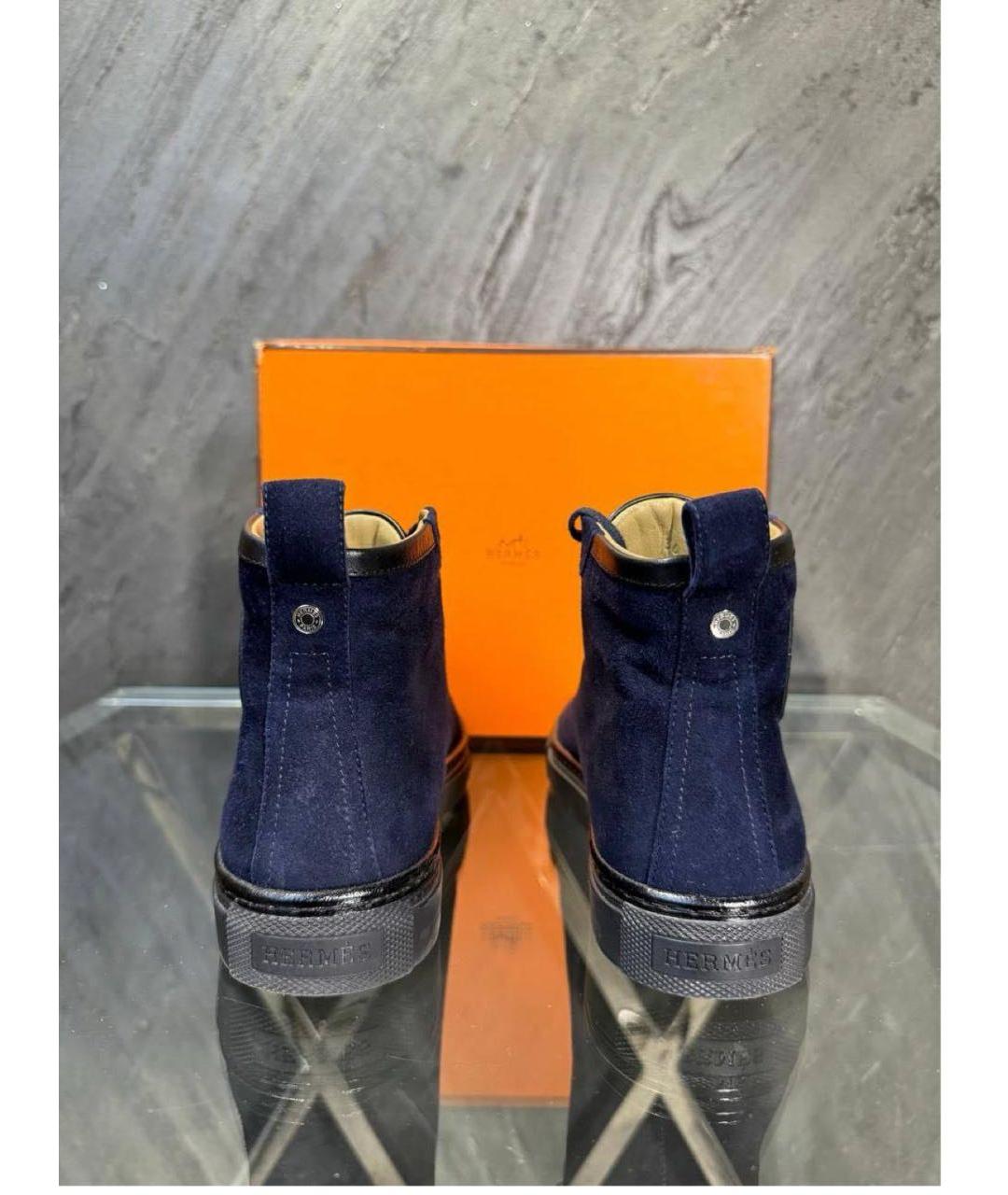HERMES PRE-OWNED Темно-синие замшевые ботинки, фото 3