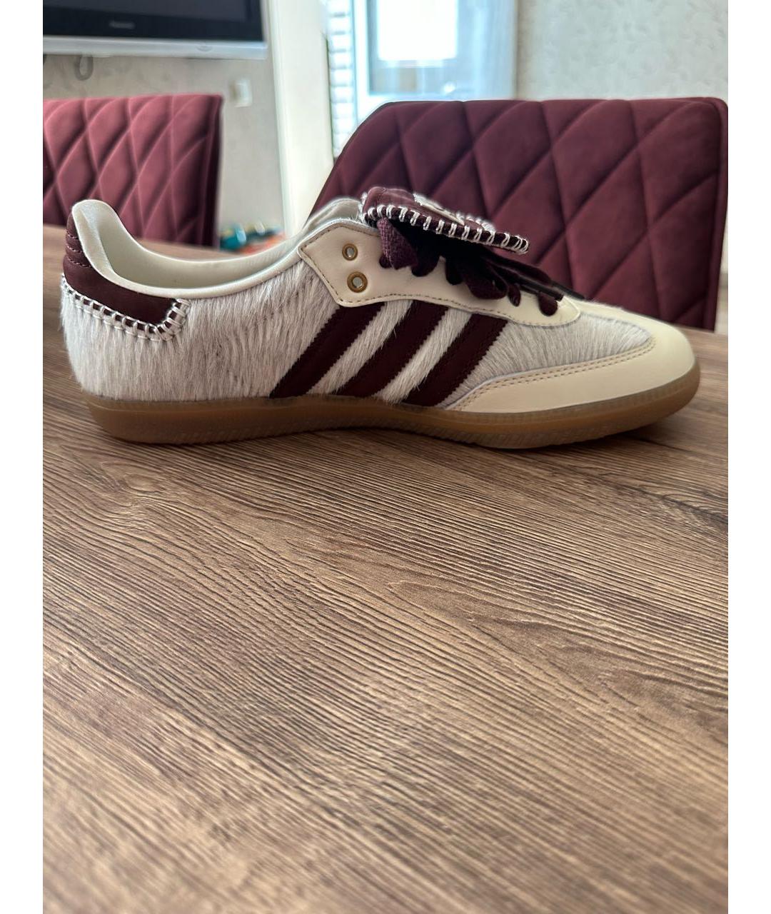 ADIDAS Бежевые кожаные низкие кроссовки / кеды, фото 4