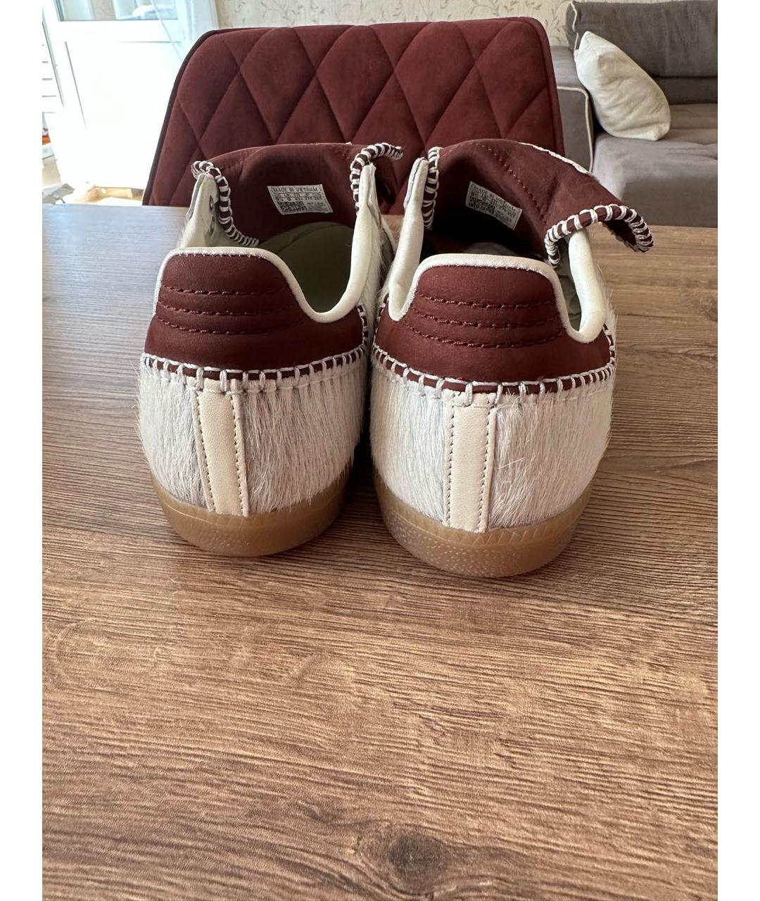 ADIDAS Бежевые кожаные низкие кроссовки / кеды, фото 3