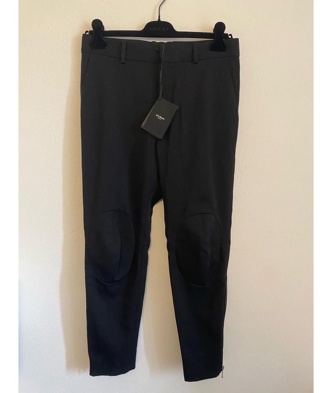 BALMAIN Черные шерстяные повседневные брюки, фото 7