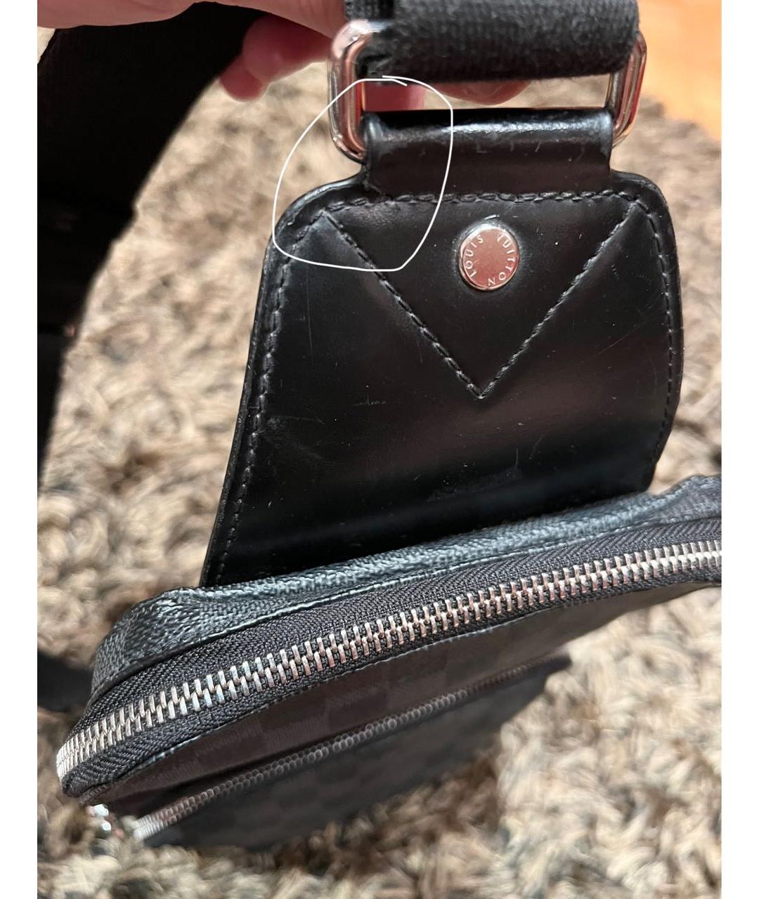 LOUIS VUITTON Антрацитовая сумка через плечо, фото 7