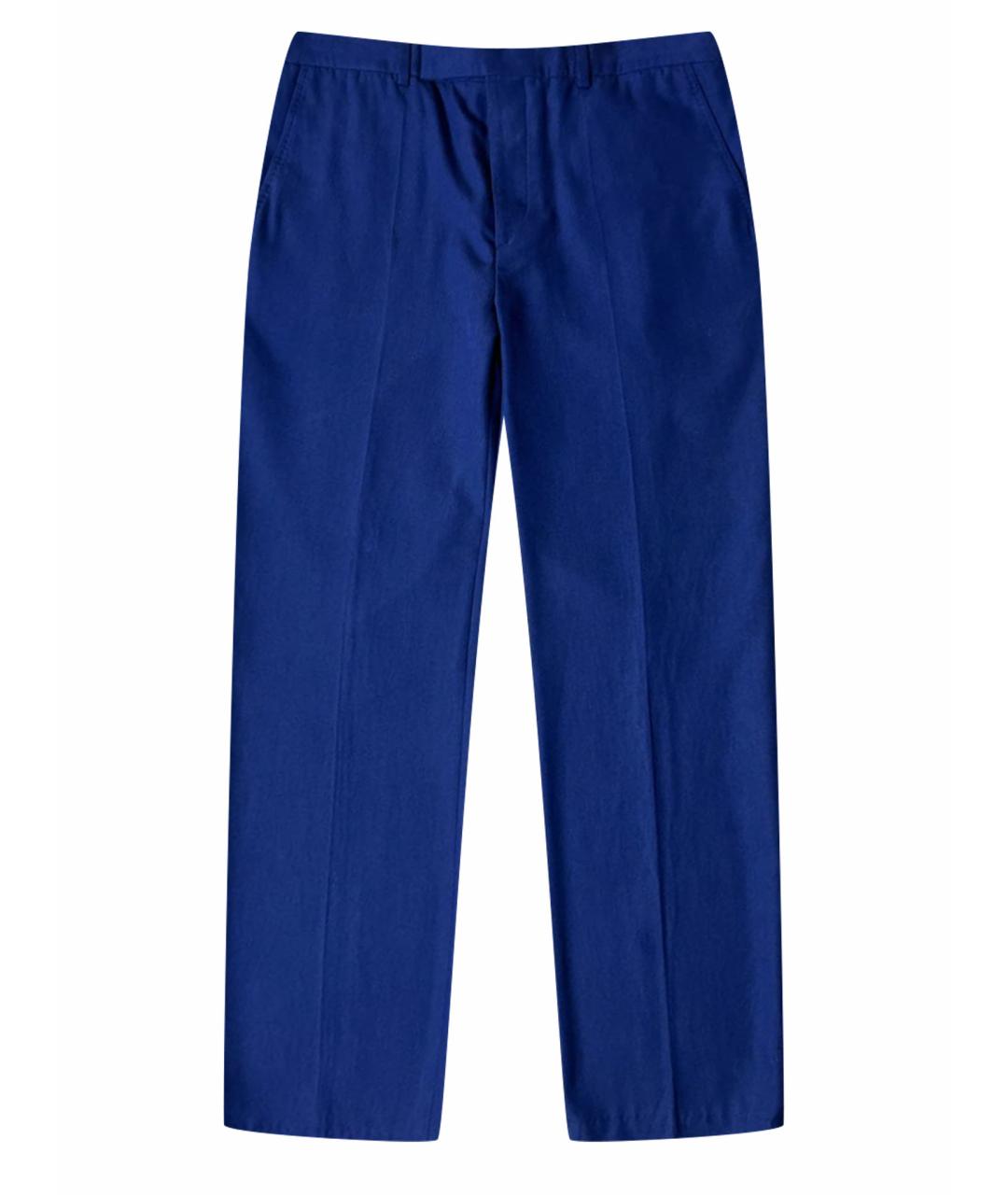 ROBERTO CAVALLI Синие шелковые классические брюки, фото 1