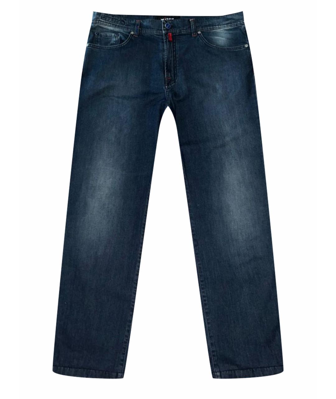 KITON Синие прямые джинсы, фото 1