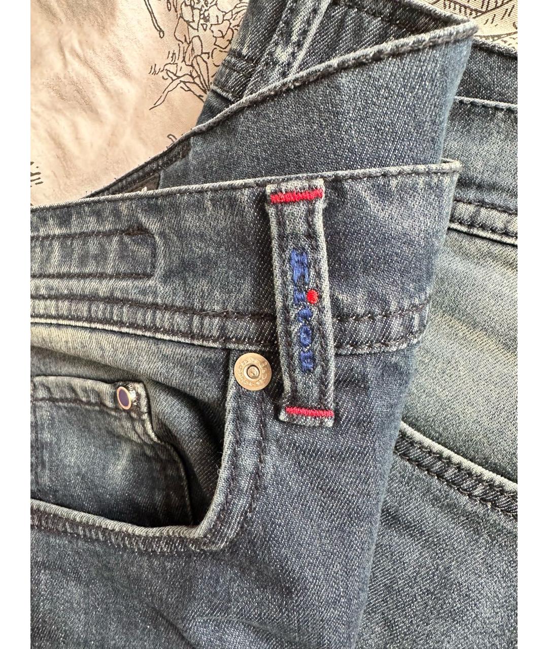 KITON Синие прямые джинсы, фото 3
