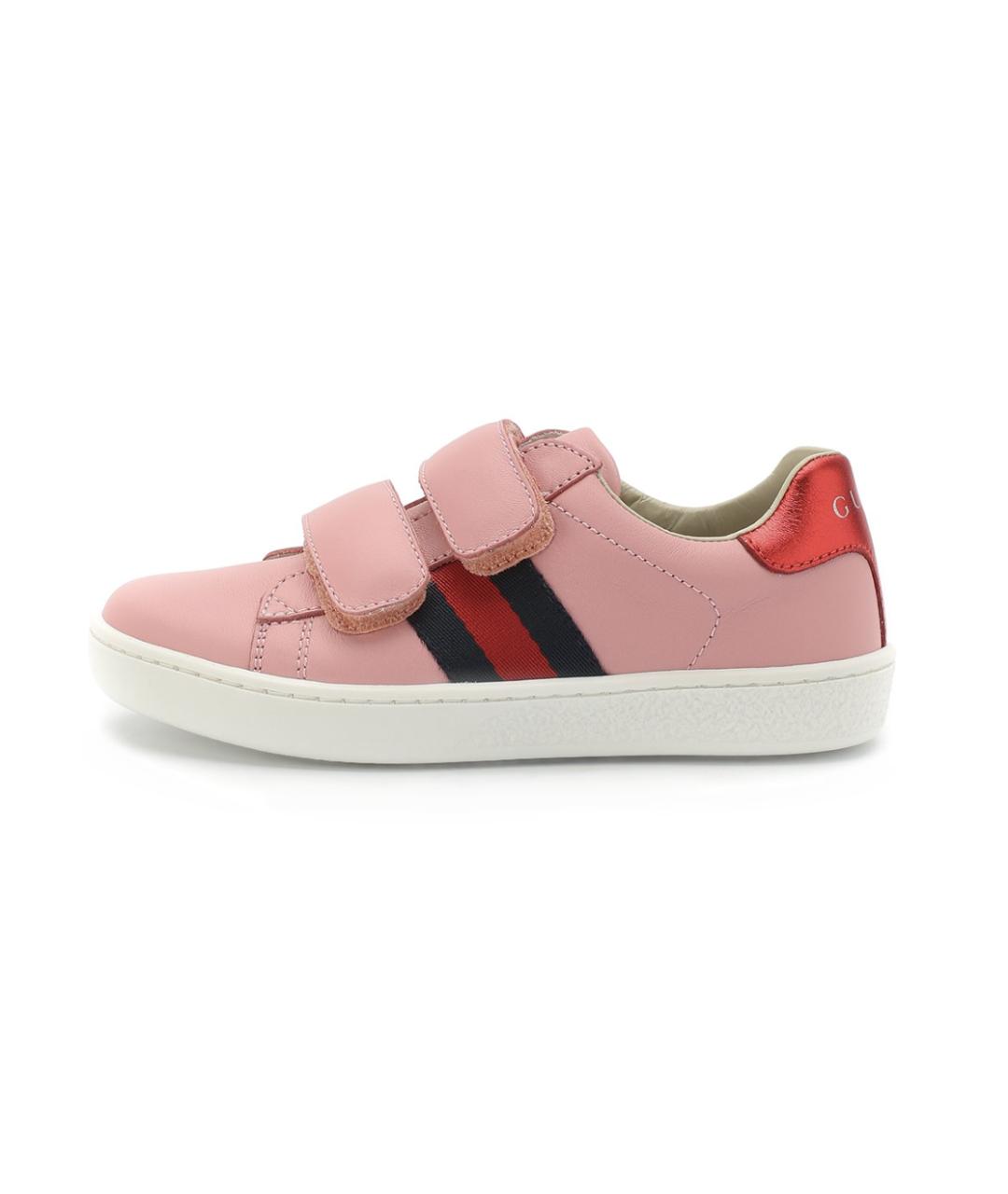 GUCCI KIDS Розовые кожаные кеды, фото 8